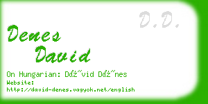 denes david business card